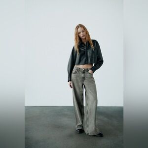 Zara faux leather crop top